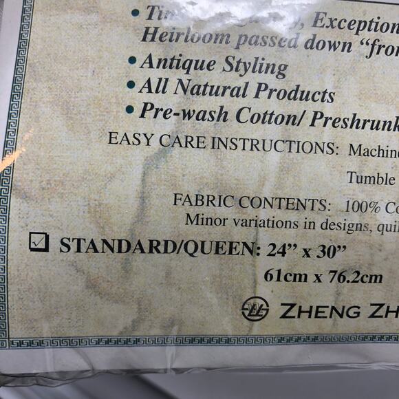 Heritage Collection Quilted Shams 2- 100% Cotton Standard  NEW - Picture 3 of 4